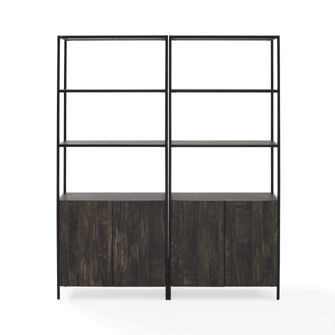 Dropping Crosley Jacobsen 68 Inch 2pc Etagere Set Brown-Ash - KF13090BR - The Home Selection
