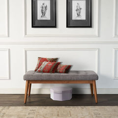 Dropping Crosley Landon Upholstered Bench Acorn - CF6019-AC - The Home Selection