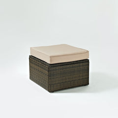 Dropping Crosley Palm Harbor 23 Inch Outdoor Wicker Ottoman - KO70091BR - The Home Selection