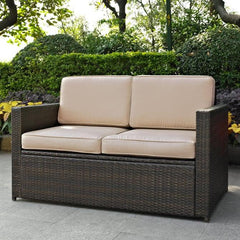 Dropping Crosley Palm Harbor 53.50 Inch Outdoor Wicker Loveseat - KO70092BR - The Home Selection