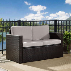 Dropping Crosley Palm Harbor 53.50 Inch Outdoor Wicker Loveseat - KO70092BR - The Home Selection