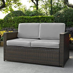 Dropping Crosley Palm Harbor 53.50 Inch Outdoor Wicker Loveseat - KO70092BR - The Home Selection