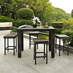 Dropping Crosley Palm Harbor 5pc Outdoor Wicker Counter Height Dining Set Brown - KO70010BR - The Home Selection