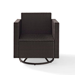 Dropping Crosley Palm Harbor Outdoor Wicker Swivel Rocker Chair - KO70094BR - The Home Selection