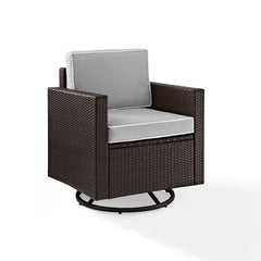 Dropping Crosley Palm Harbor Outdoor Wicker Swivel Rocker Chair - KO70094BR - The Home Selection