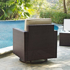 Dropping Crosley Palm Harbor Outdoor Wicker Swivel Rocker Chair - KO70094BR - The Home Selection
