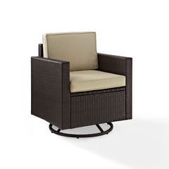 Dropping Crosley Palm Harbor Outdoor Wicker Swivel Rocker Chair - KO70094BR - The Home Selection