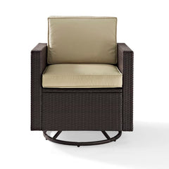 Dropping Crosley Palm Harbor Outdoor Wicker Swivel Rocker Chair - KO70094BR - The Home Selection