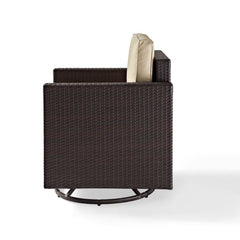 Dropping Crosley Palm Harbor Outdoor Wicker Swivel Rocker Chair - KO70094BR - The Home Selection