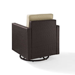 Dropping Crosley Palm Harbor Outdoor Wicker Swivel Rocker Chair - KO70094BR - The Home Selection