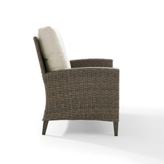 Dropping Crosley Rockport 53.25 Inch Outdoor Wicker High Back Loveseat Oatmeal - CO7161-LB - The Home Selection