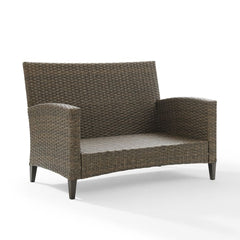 Dropping Crosley Rockport 53.25 Inch Outdoor Wicker High Back Loveseat Oatmeal - CO7161-LB - The Home Selection
