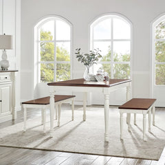 Dropping Crosley Shelby 3 Piece Dining Set Distressed-White - KF20006-WH - The Home Selection