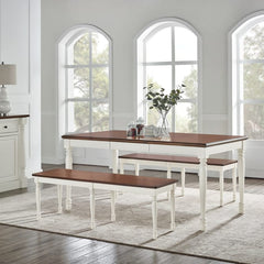 Dropping Crosley Shelby 3 Piece Dining Set Distressed-White - KF20006-WH - The Home Selection