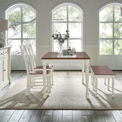 Dropping Crosley Shelby 4 Piece Dining Set Distressed-White - KF20005-WH - The Home Selection