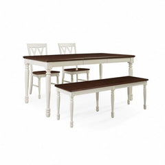 Dropping Crosley Shelby 4 Piece Dining Set Distressed-White - KF20005-WH - The Home Selection