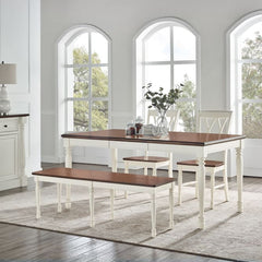 Dropping Crosley Shelby 4 Piece Dining Set Distressed-White - KF20005-WH - The Home Selection