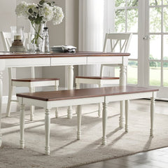 Dropping Crosley Shelby 54 Inch Dining Bench Distressed-White - CF501118-WH - The Home Selection
