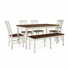 Dropping Crosley Shelby 6 Piece Dining Set Distressed-White - KF20004-WH - The Home Selection