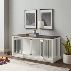Dropping Crosley Winslow Medium Credenza Pet Crate - CF4501-WH - The Home Selection