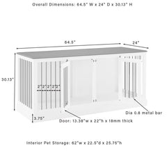 Dropping Crosley Winslow Medium Credenza Pet Crate - CF4501-WH - The Home Selection