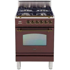 ILVE 24" Nostalgie Series Freestanding Single Oven Gas Range with 4 Sealed Burners (UPN60DVG) - Ate and Drank