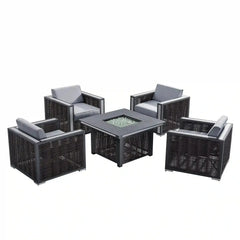 Deko Living Avola Outdoor Patio Set & Firepit - COP30902 - The Home Selection