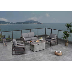 Deko Living Tricarico Outdoor Patio Set & Firepit - COP30901 - The Home Selection