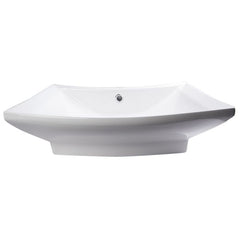 EAGO 28" White Rectangular Porcelain Bathroom Sink with Overflow - BA142 - The Home Selection