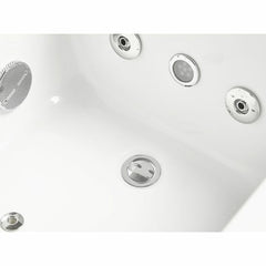 EAGO 5 ft Acrylic White Rectangular Whirlpool Bathtub w Fixtures - AM154ETL-R5 - The Home Selection