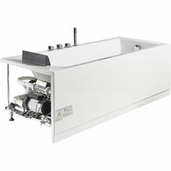 EAGO 5 ft Acrylic White Rectangular Whirlpool Bathtub w Fixtures - AM154ETL-R5 - The Home Selection