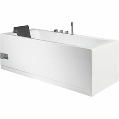 EAGO 5 ft Acrylic White Rectangular Whirlpool Bathtub w Fixtures - AM154ETL-R5 - The Home Selection