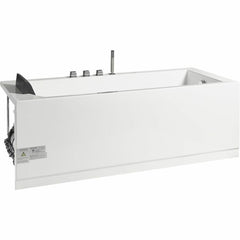 EAGO 5 ft Acrylic White Rectangular Whirlpool Bathtub w Fixtures - AM154ETL-R5 - The Home Selection