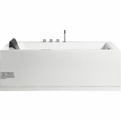 EAGO 5 ft Acrylic White Rectangular Whirlpool Bathtub w Fixtures - AM154ETL-R5 - The Home Selection