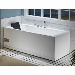 EAGO 5 ft Acrylic White Rectangular Whirlpool Bathtub w Fixtures - AM154ETL-R5 - The Home Selection