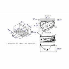 EAGO 5 ft Clear Rounded Right Corner Acrylic Whirlpool Bathtub - AM198ETL-R - The Home Selection