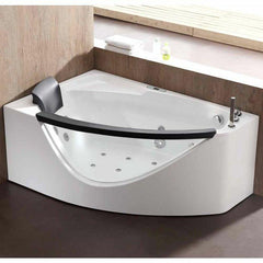 EAGO 5 ft Clear Rounded Right Corner Acrylic Whirlpool Bathtub - AM198ETL-R - The Home Selection