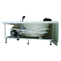 EAGO 5' Rounded Modern Double Seat Corner Whirlpool Bath Tub with Fixtures - AM200 - The Home Selection