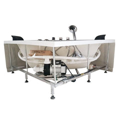 EAGO 5' Rounded Modern Double Seat Corner Whirlpool Bath Tub with Fixtures - AM200 - The Home Selection