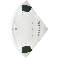 EAGO 5' Rounded Modern Double Seat Corner Whirlpool Bath Tub with Fixtures - AM200 - The Home Selection