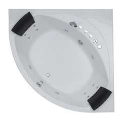 EAGO 5' Rounded Modern Double Seat Corner Whirlpool Bath Tub with Fixtures - AM200 - The Home Selection