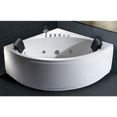 EAGO 5' Rounded Modern Double Seat Corner Whirlpool Bath Tub with Fixtures - AM200 - The Home Selection