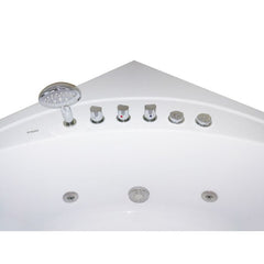 EAGO 5' Rounded Modern Double Seat Corner Whirlpool Bath Tub with Fixtures - AM200 - The Home Selection