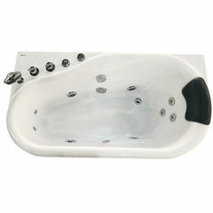 EAGO 57'' White Acrylic Jetted Whirlpool Bathtub W/ Fixtures - AM175-L - The Home Selection