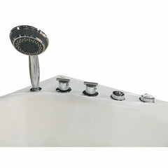 EAGO 57'' White Acrylic Jetted Whirlpool Bathtub W/ Fixtures - AM175-L - The Home Selection