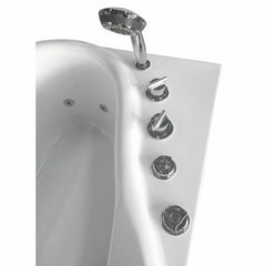EAGO 57'' White Acrylic Jetted Whirlpool Bathtub W/ Fixtures - AM175-L - The Home Selection
