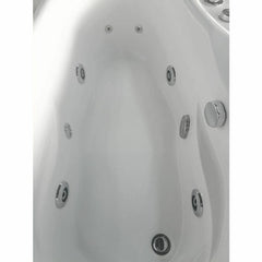EAGO 57'' White Acrylic Jetted Whirlpool Bathtub W/ Fixtures - AM175-L - The Home Selection