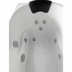 EAGO 57'' White Acrylic Jetted Whirlpool Bathtub W/ Fixtures - AM175-L - The Home Selection