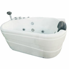EAGO 57'' White Acrylic Jetted Whirlpool Bathtub W/ Fixtures - AM175-L - The Home Selection
