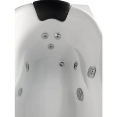 EAGO 57'' White Acrylic Jetted Whirlpool Bathtub W/ Fixtures - AM175-R - The Home Selection